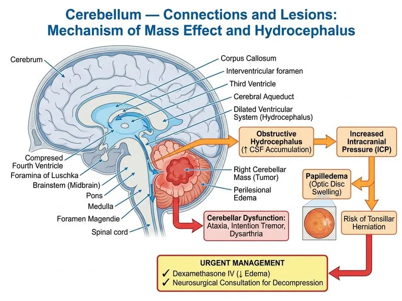 Cerebellum — Connections and Lesions diagram