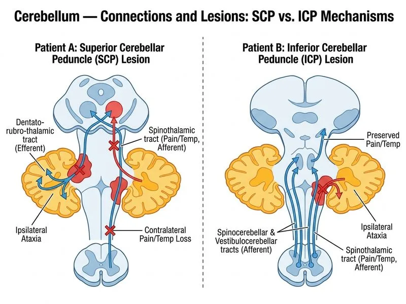 Cerebellum — Connections and Lesions diagram