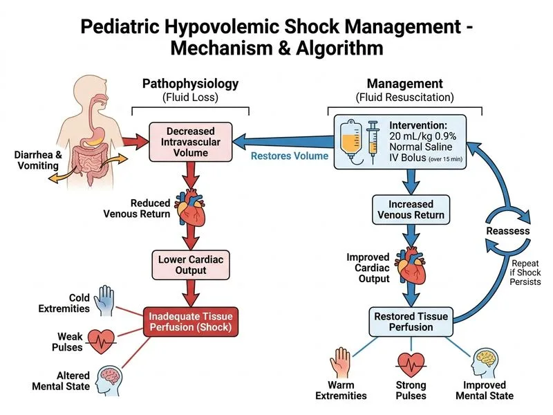 Pediatric Shock Management diagram