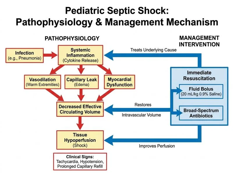 Pediatric Shock Management diagram