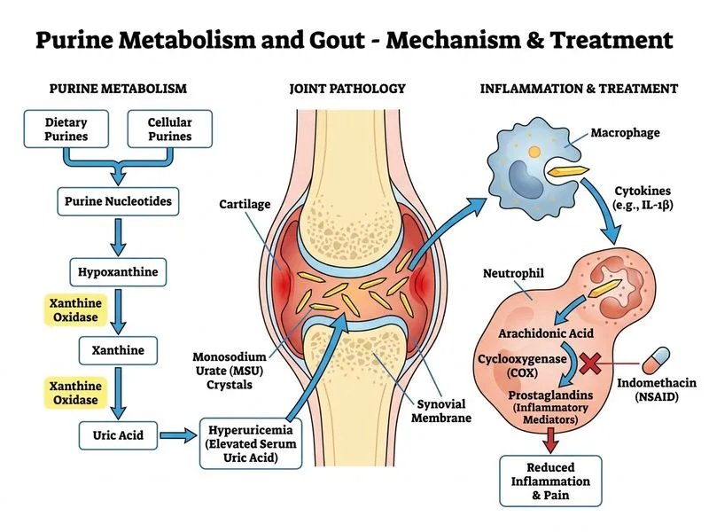 Purine Metabolism and Gout diagram