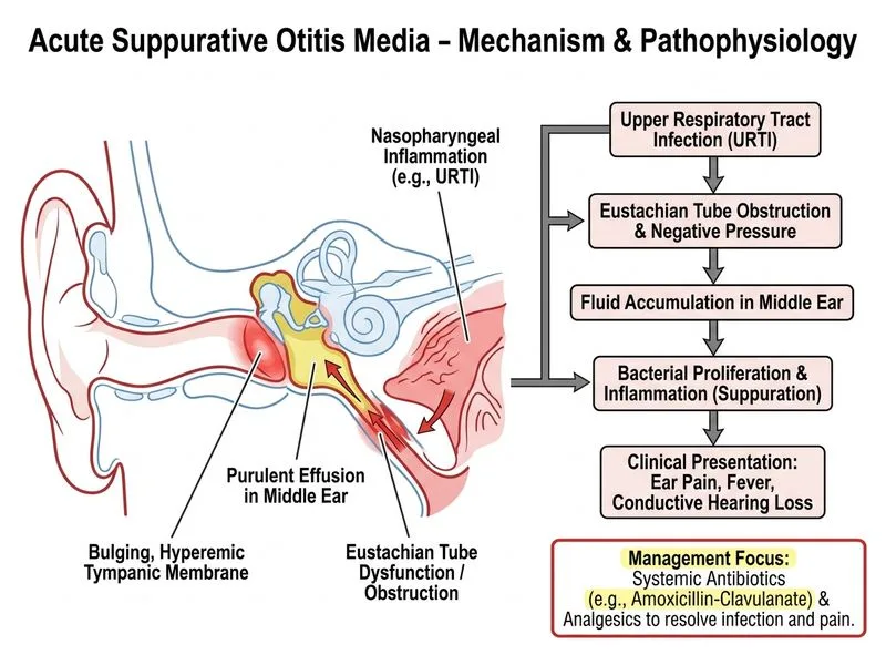 Acute Suppurative Otitis Media diagram