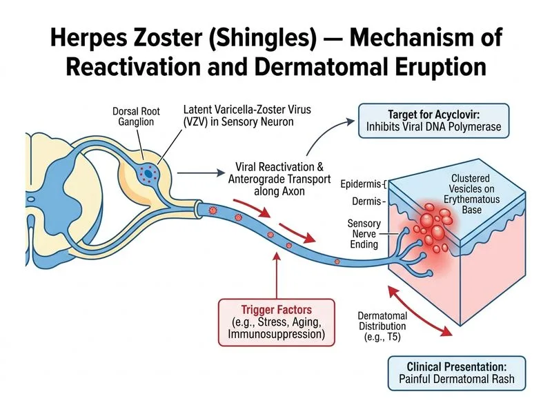 Herpes Simplex and Zoster — Skin diagram