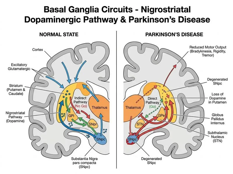 Basal Ganglia Circuits diagram