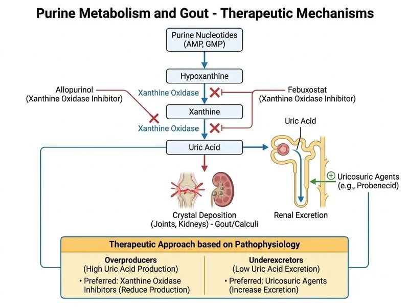 Purine Metabolism and Gout diagram
