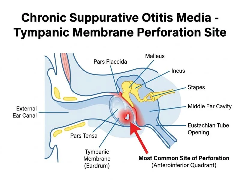 Chronic Suppurative Otitis Media diagram