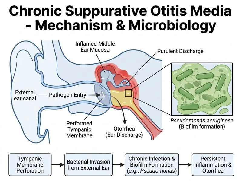 Chronic Suppurative Otitis Media diagram