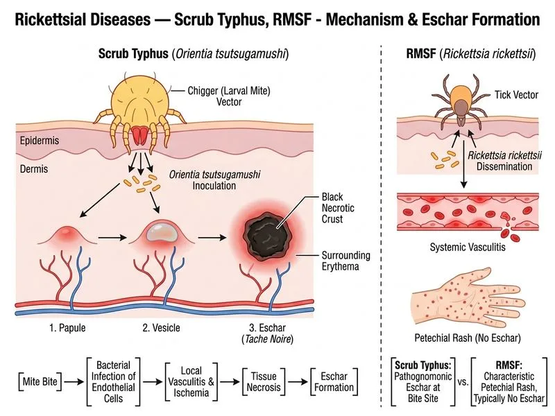 Rickettsial Diseases — Scrub Typhus, RMSF diagram